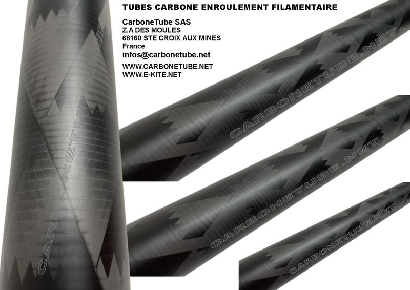 Carbon CFK 12x8 mm Rohr Pultrusion mit Innengeflecht