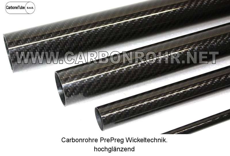 CFK Carbon Rohr 50mm x 45mm x 1 m Wickeloberfläche